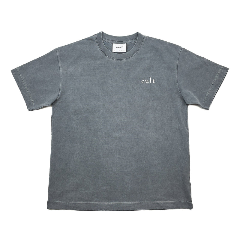 South China Embroidered Cult Tee - Charcoal