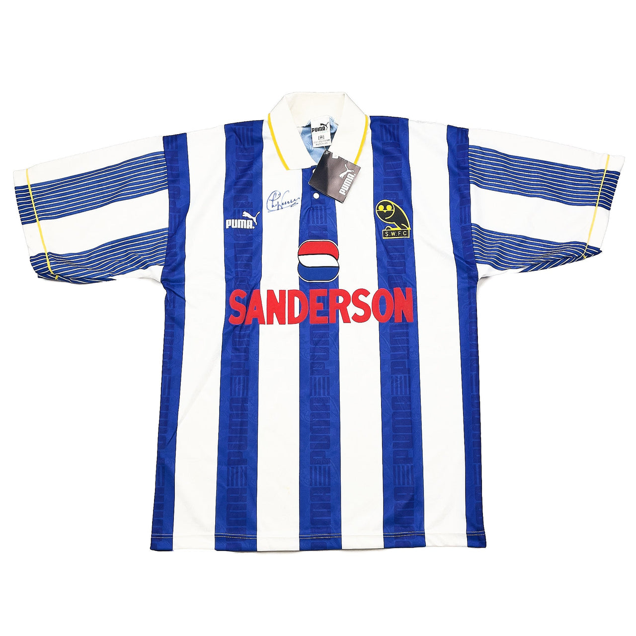 1993/95 SHEFFIELD WEDNESDAY *SIGNED* BNWT HOME SHIRT (M) PUMA