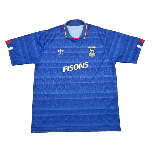 CULT KITS - 1989/92 IPSWICH TOWN HOME SHIRT (L) UMBRO