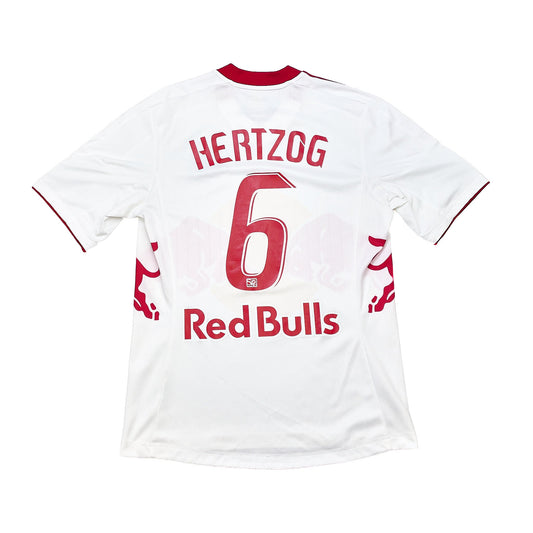 2012/13 NEW YORK RED BULLS HERTZOG #6 *PLAYER ISSUE* HOME SHIRT (L) ADIDAS