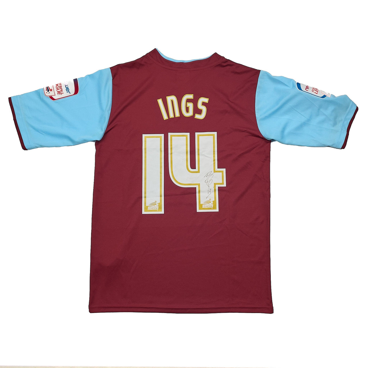 2012/13 BURNLEY INGS #14 *MATCH ISSUE + SIGNED* HOME SHIRT (M) PUMA