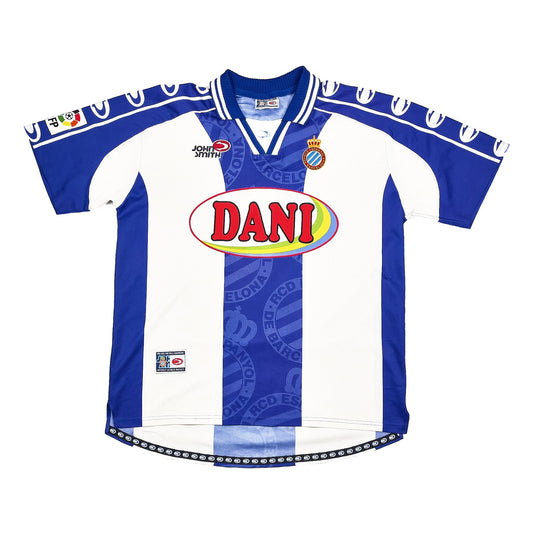 1999/00 ESPANYOL CORINO #6 HOME SHIRT (L) JOHN SMITH