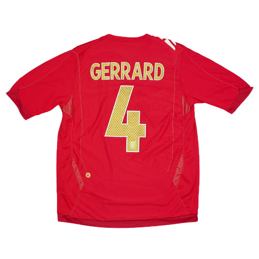 CULT KITS - 2006/08 ENGLAND GERRARD #4 AWAY SHIRT (M) UMBRO