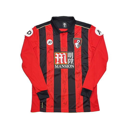 2016/17 BOURNEMOUTH *SQUAD SIGNED* BNWT L/S HOME SHIRT (S) JD