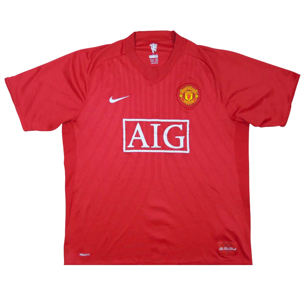 Manchester United 2007 09 Home Shirt Very Good Classic Football Kit