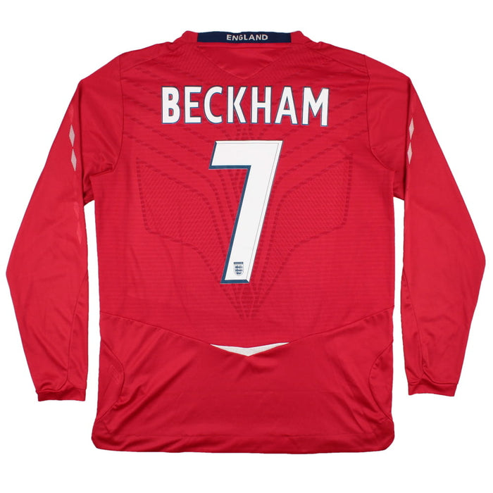 England 2008-10 L/S Away Shirt (Beckham #7) (L) (Very Good)