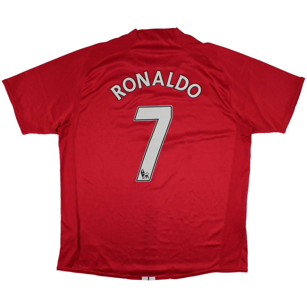 Manchester United 2007-09 Home Shirt (L) Ronaldo #7 (Excellent