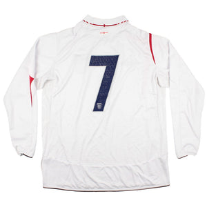 England 2005-07 Long Sleeve Home Shirt (XL) #7 (Very Good)_0