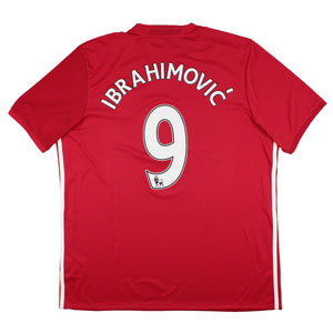 Manchester United 2016-17 Home Shirt (XL) Ibrahimovic #9 (Excellent)_0