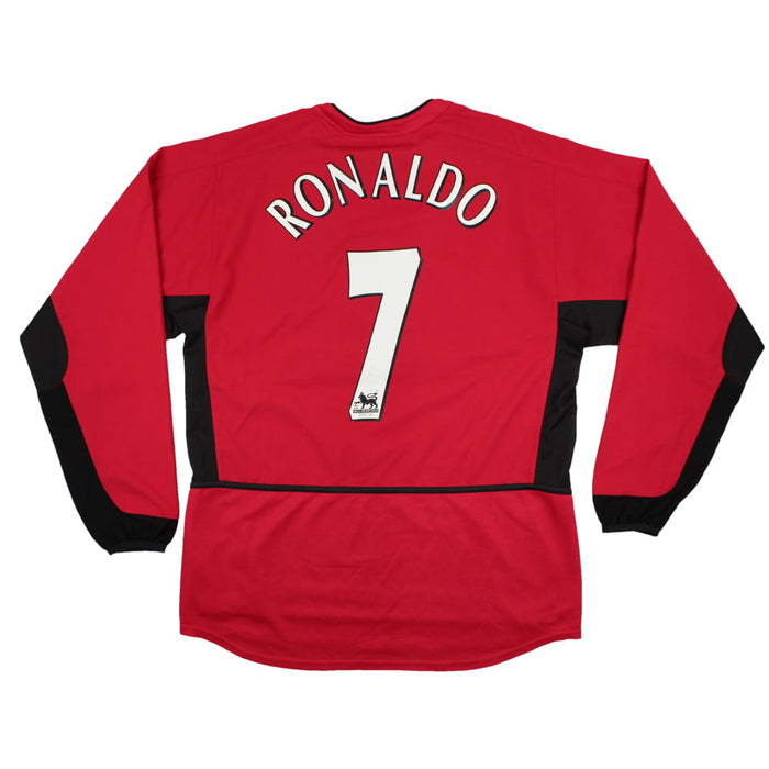 Manchester United 2002-04 Long Sleeve Home Shirt (M) Ronaldo #7 (Very Good)