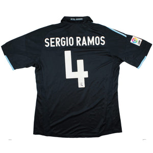 Real Madrid 2009-10 Away Shirt (L) Sergio Ramos #4 (Good)_0