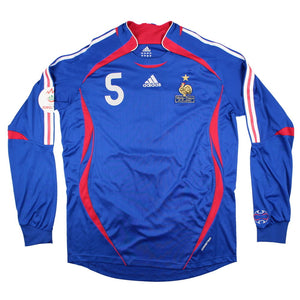 France 2006-08 Long Sleeve Home Shirt (L) Gallas #5 (Very Good)_1