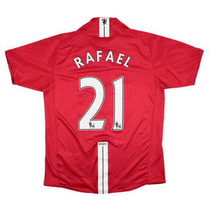 Manchester United 2007-09 Home Shirt (M) Rafael #21 (Very Good)_0