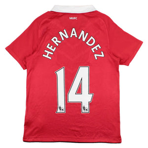 Manchester United 2010-11 Home Shirt (Hernandez #14) (LB) (Good)_0