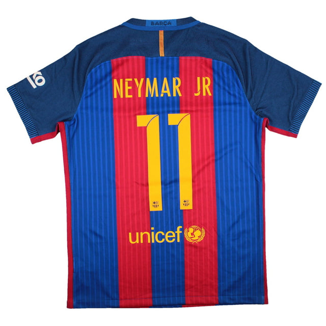 Barcelona 2016-17 Home Shirt (Sponsorless) (L) Neymar #11 (Mint)_0