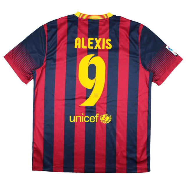 Barcelona 2013-14 Home Shirt (L) Alexis #9 (Good)_0