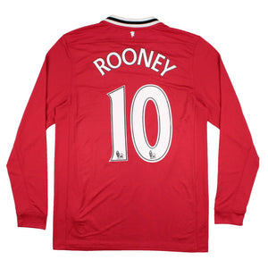 Manchester United 2011-12 Home Long Sleeve Shirt (M) Rooney #10 (Excellent)_0