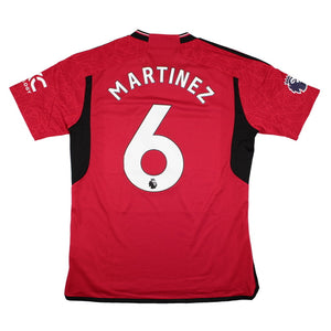 2023-2024 Man Utd Home Shirt (L) Martinez #6 (Mint)_0