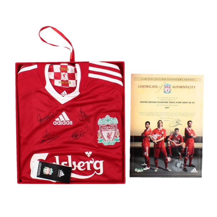Liverpool 2008-09 Signed Home Shirt with Limited Edition Box (S) (Excellent)
