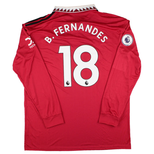 Manchester United 2022-23 Home Long Sleeve Shirt (XL) B.Fernandes #18 (BNWT)_0