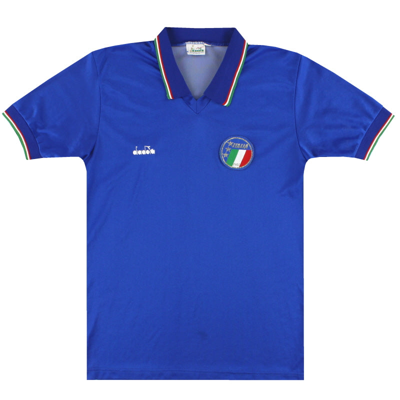 1986-90 Italy Diadora Home Shirt #15 L - Classic Football Kit