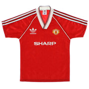 1988-90 Manchester United adidas Home Shirt L.Boys - Classic Football Kit