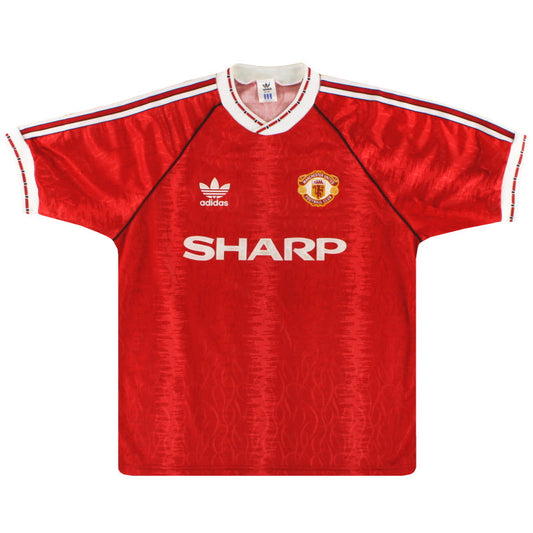 1990-92 Manchester United adidas Home Shirt L/XL