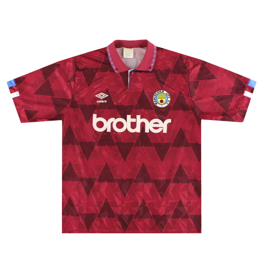 1990-92 Manchester City Umbro Away Shirt L - Classic Football Kit
