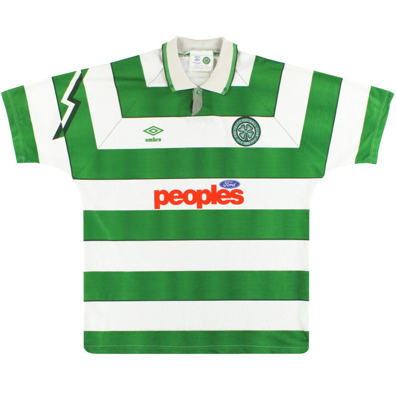 1991-92 Celtic Umbro Home Shirt XL - Classic Football Kit