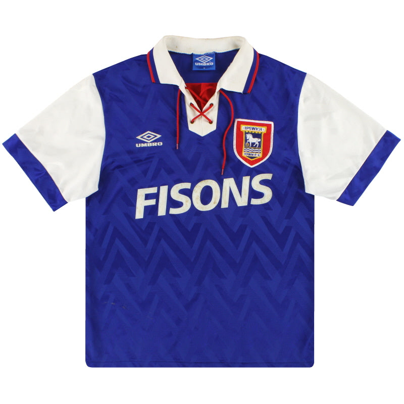 1992-94 Ipswich Umbro Home Shirt XL - Classic Football Kit