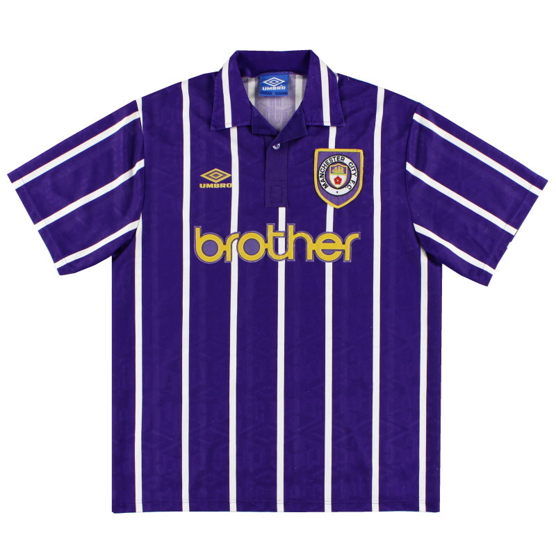 1992-94 Manchester City Umbro Away Shirt S - Classic Football Kit