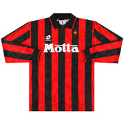 1993-94 AC Milan Lotto Home Shirt #9 L/S
