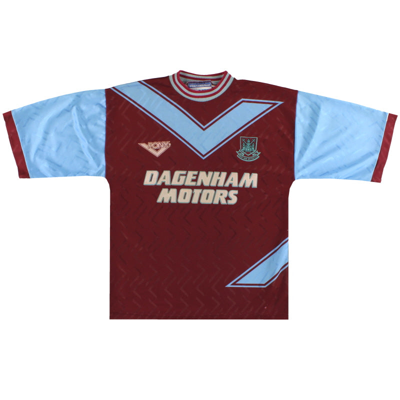 1993-95 West Ham Pony Home Shirt M - Classic Football Kit