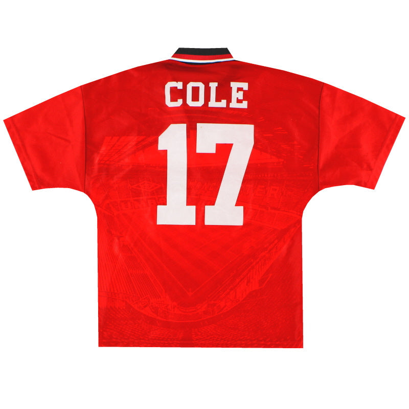 1994-96 Manchester United Umbro Home Shirt Cole #17 L.Boys - Classic Football Kit