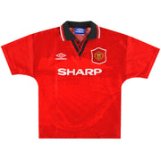 1994-96 Manchester United Umbro Home Shirt XL - Classic Football Kit