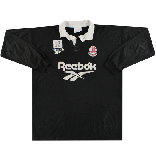 1995-97 Bolton Reebok Player Issue Polo Shirt L/S #12 XL