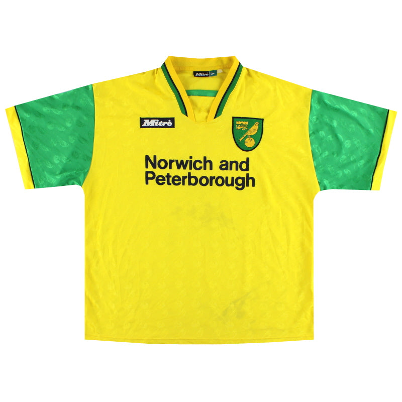 1996-97 Norwich City Mitre Home Shirt M - Classic Football Kit