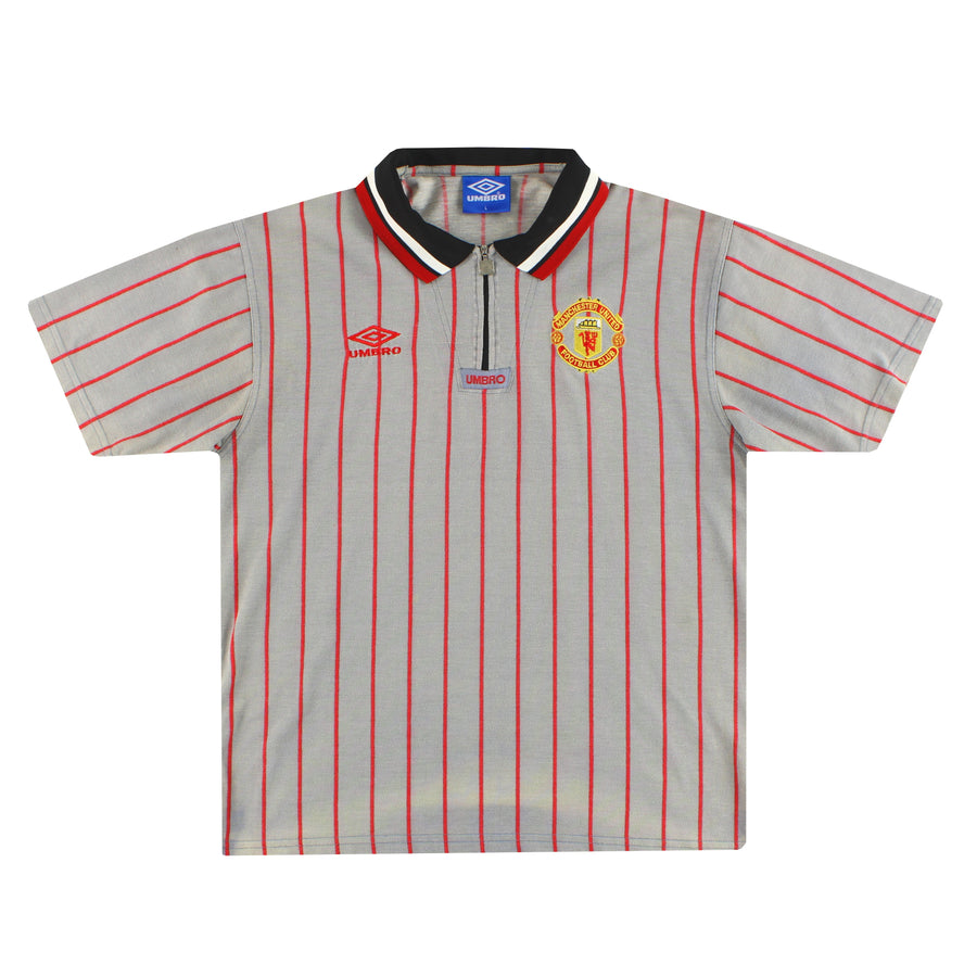 1996-97 Manchester United Umbro 1/4 Zip Polo Shirt L