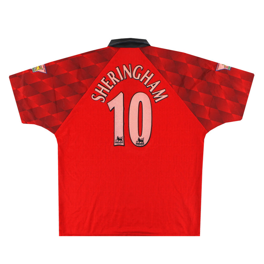 1996-98 Manchester United Umbro Home Shirt Sheringham #10 XL - Classic Football Kit