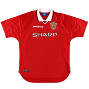 1997-00 Manchester United Umbro Champions League Home Shirt M