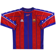 1997-98 Barcelona Kappa Match Issue Home Shirt L/S #12