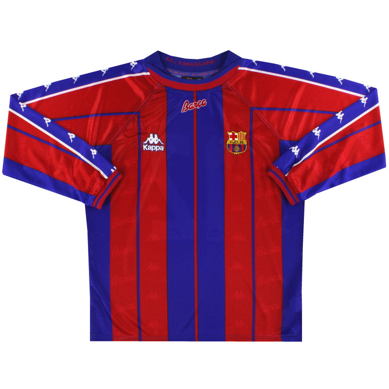 1997-98 Barcelona Kappa Match Issue Home Shirt L/S #12