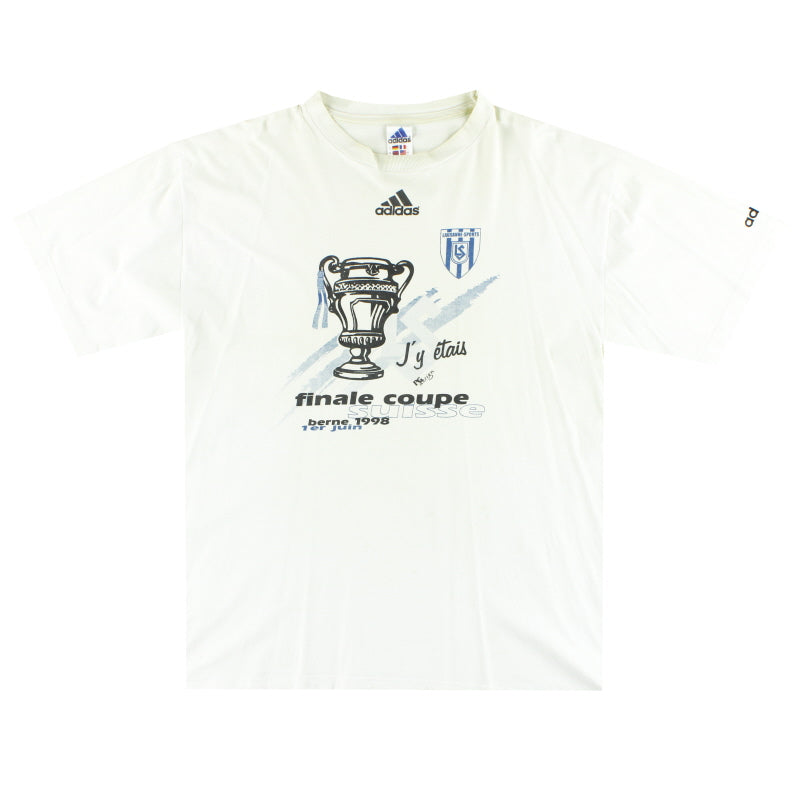 1997-98 Lausanne Sport adidas 'Finale Coupe Suisse' Graphic Tee L
