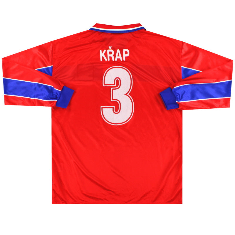 1998-00 Czech Republic Puma Match Issue Home Shirt Křap #3 L/S XL - Classic Football Kit