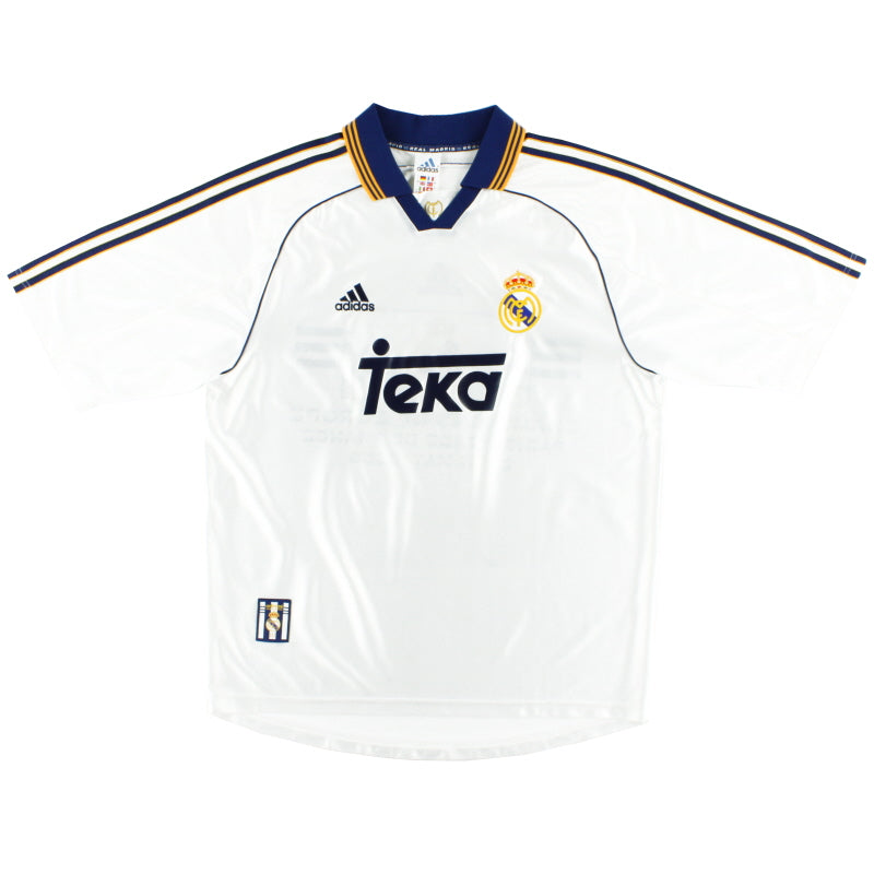 1998-00 Real Madrid adidas Home Shirt L - Classic Football Kit