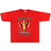 1998-99 Manchester United 'Five Times' Graphic Tee XL - Classic Football Kit