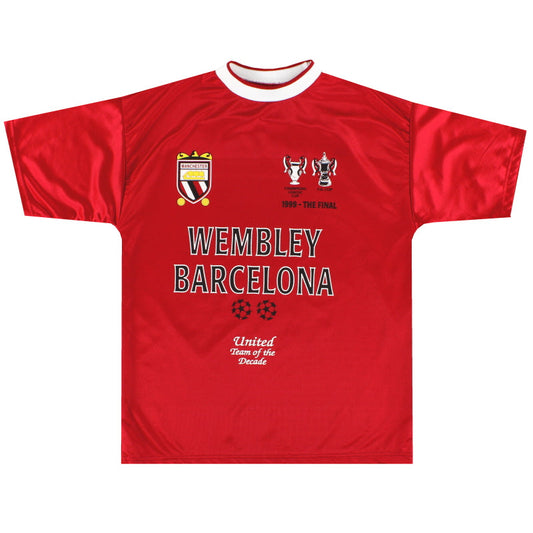 1999-00 Manchester United Umbro CL Final Graphic Tee *As New* L