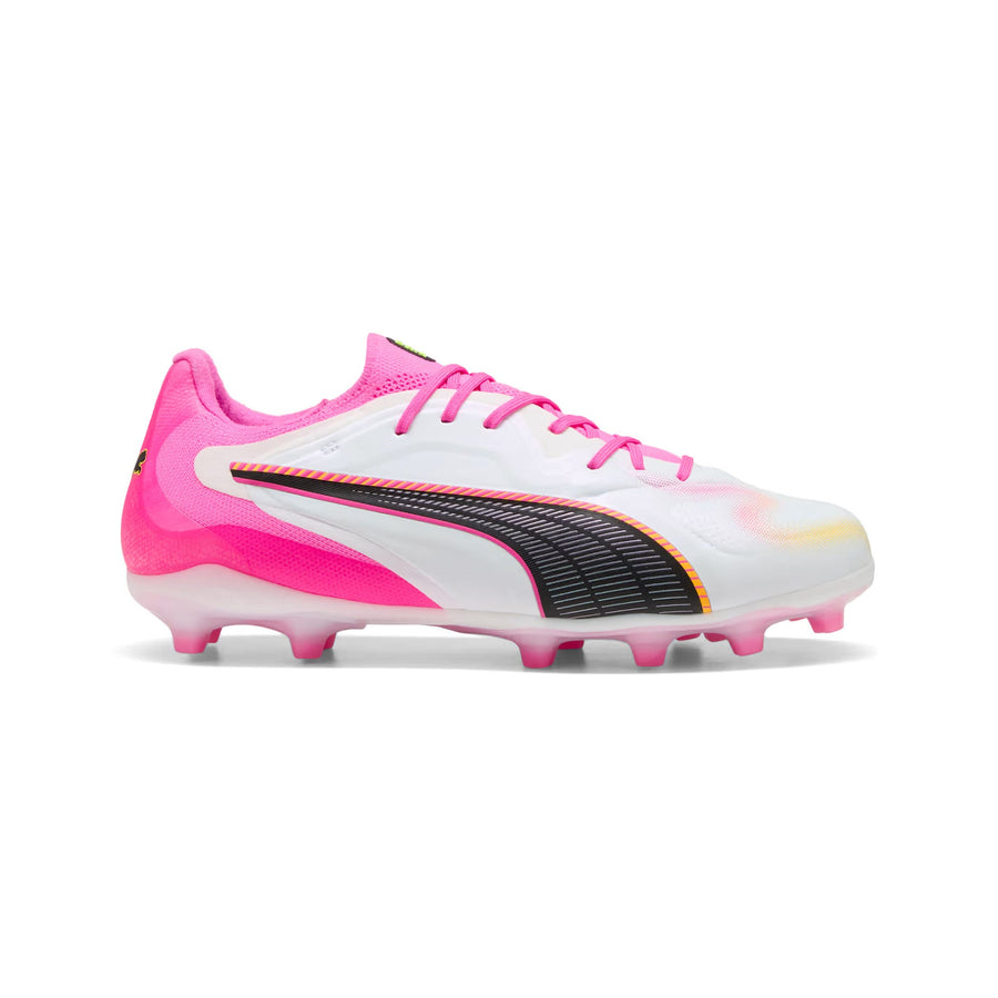 Puma King 20 Pro FG/AG Football Boots - Puma White/Poison Pink/Bright Aqua