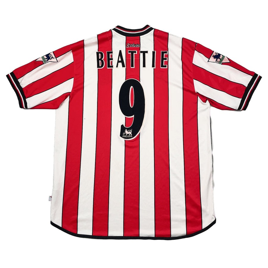 2001/02 Southampton Beattie #9 *Match Worn Vs Manchester United* Home Shirt (XL) Sfc