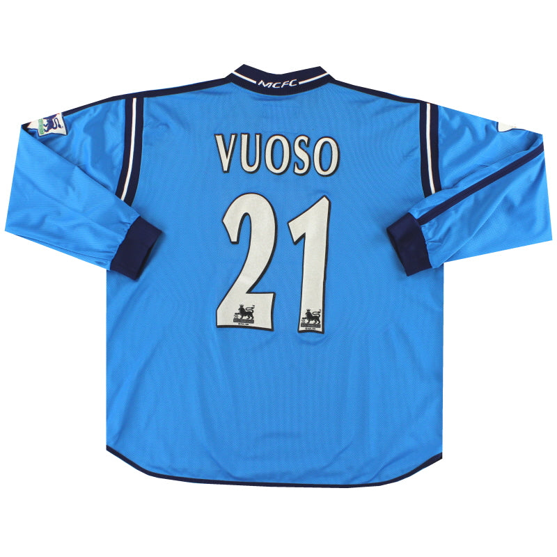 2002-03 Manchester City Le Coq Sportif Player Issue Home Shirt Vuoso #21 L/S XL